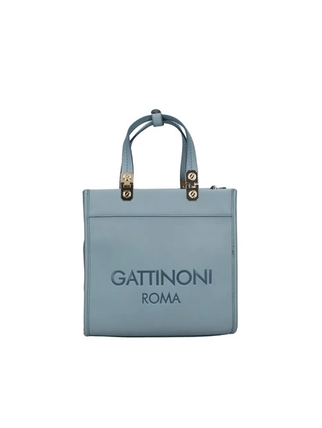 BORSA A MANO CON LOGO IN CONTRASTO AMELIA DONNA AZZURRO