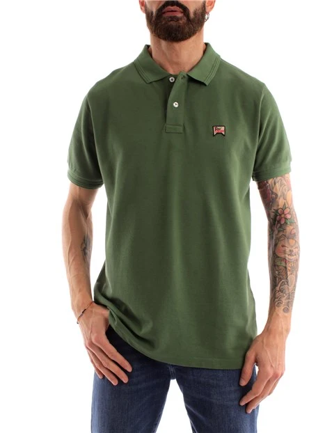 POLO IN COTONE CON LOGO UOMO VERDE