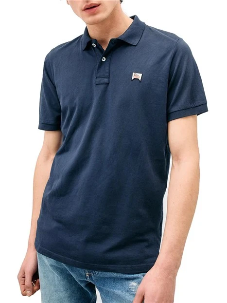 POLO IN COTONE CON LOGO UOMO BLU NAVY