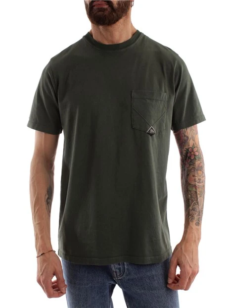 T-SHIRT CON LOGO SULLA TASCA UOMO VERDE SCURO