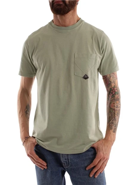 T-SHIRT CON LOGO SULLA TASCA UOMO VERDE CHIARO