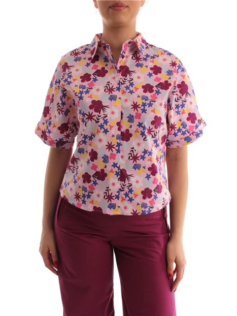 CAMICIA FANTASIA CON MANICHE KIMONO DONNA ROSA