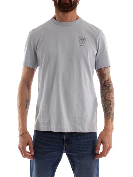 T-SHIRT CON SCUDO UOMO AZZURRO POLVERE