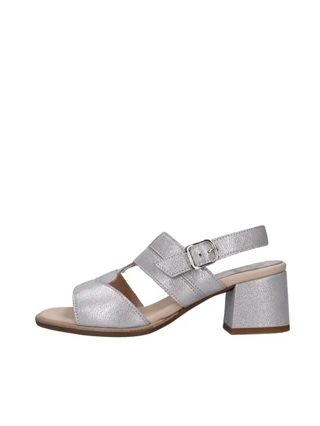 SANDALI TACCO ALTO EFFETTO LAMINATO DONNA ARGENTO