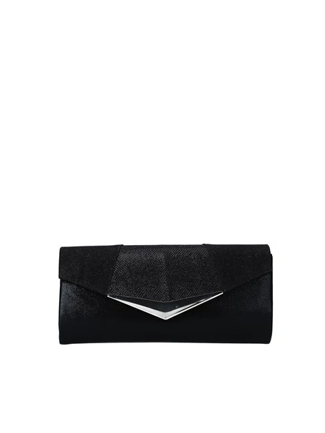 POCHETTE CON GLITTER DONNA NERO