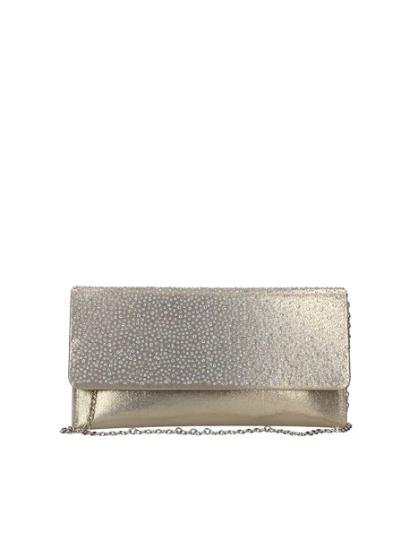 POCHETTE RETTANGOLARE STRASS DONNA ORO