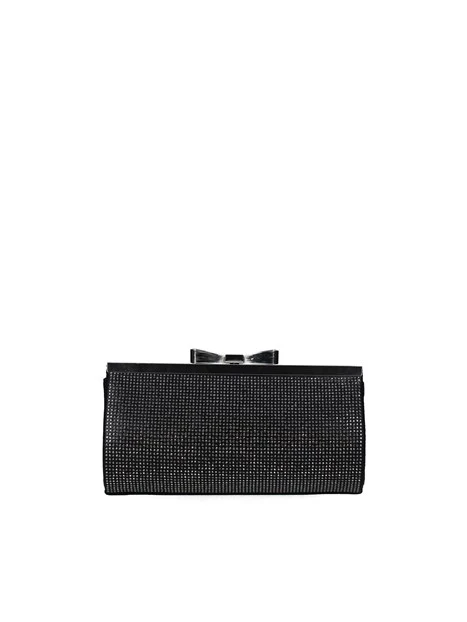 POCHETTE CON FIOCCO IN METALLO DONNA NERO