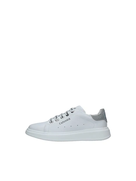 SNEAKERS PLATFORM CON CERNIERA E STRASS BAMBINA BIANCO
