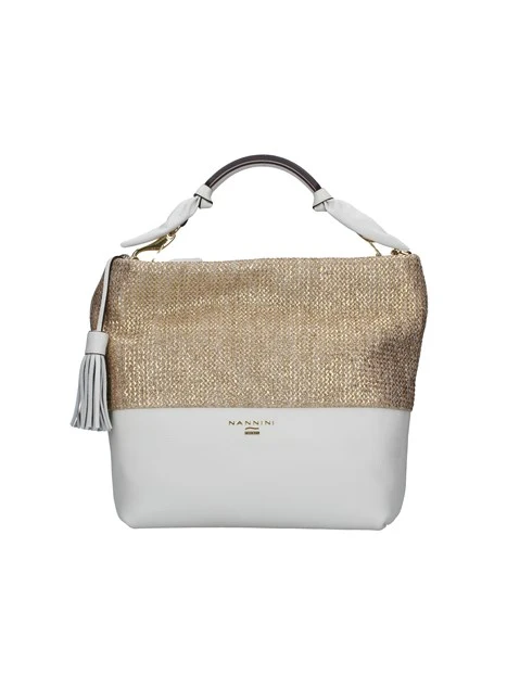 BORSA A SPALLA CON GLITTER CYTHA DONNA BIANCO