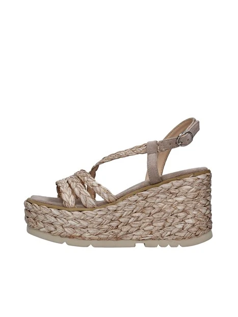 SANDALI CON ZEPPA ALTA DONNA BEIGE