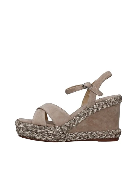 SANDALI CON STRASS INTRECCIATI DONNA BEIGE