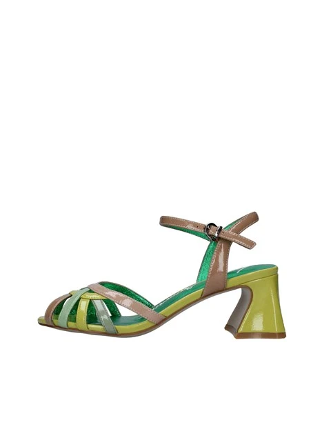 SANDALI CON FASCE COLORATE  DONNA VERDE LIME