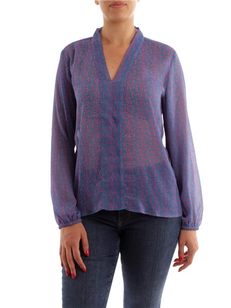 BLUSA A MANICHE LUNGHE FANTASIA DONNA TURCHESE