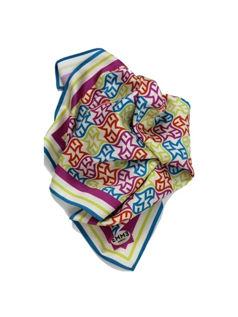 FOULARD CON FANTASIA LOGATA MULTICOLORE DONNA AVORIO