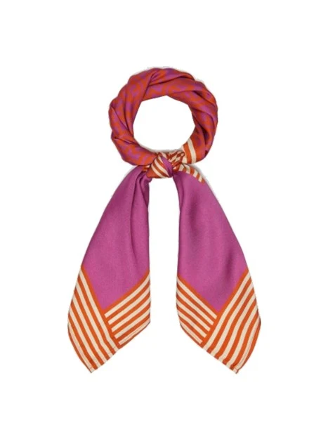 FOULARD CON FANTASIA LOGATA MULTICOLORE DONNA VIOLA