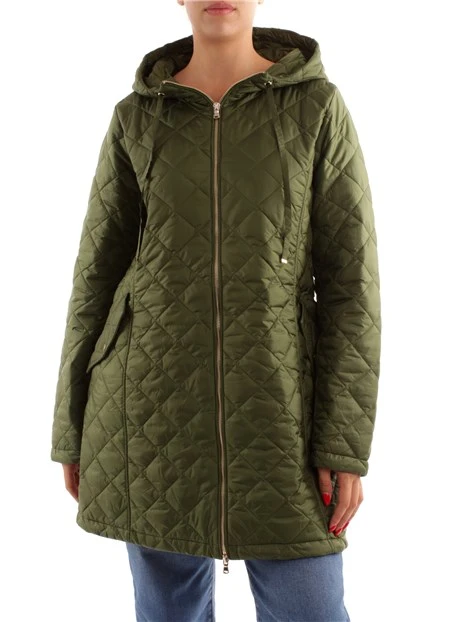 PIUMINO LUNGO A ROMBI DONNA VERDE