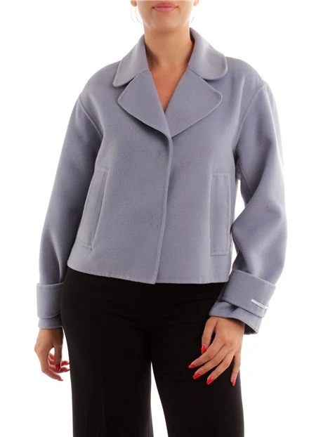 CAPPOTTO CORTO CON DUE BOTTONI DONNA AZZURRO