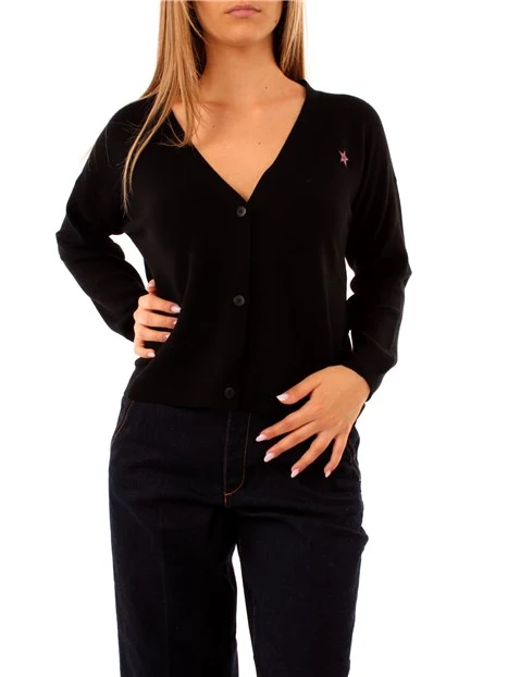 CARDIGAN IN VISCOSA DONNA NERO