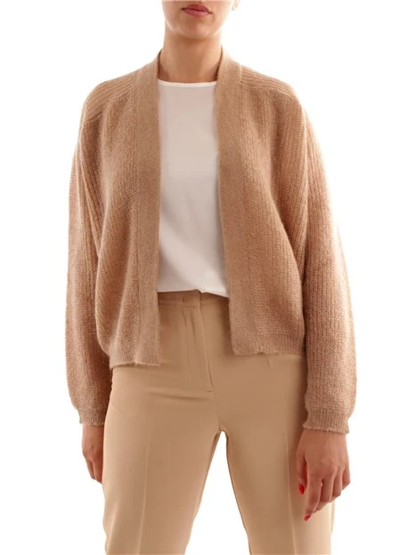 CARDIGAN CON SCOLLO A V DONNA MARRONE