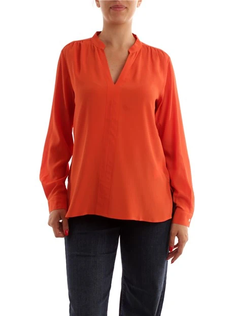 CAMICIA TINTA UNITA IN MISTO SETA DONNA ARANCIO