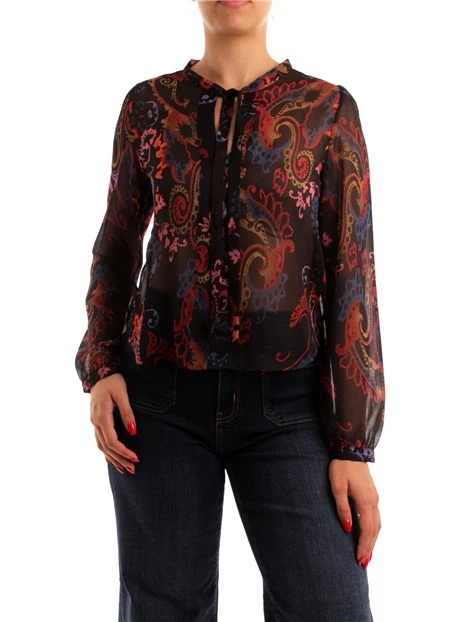 BLUSA FANTASIA SEMITRASPARENTE DONNA NERO