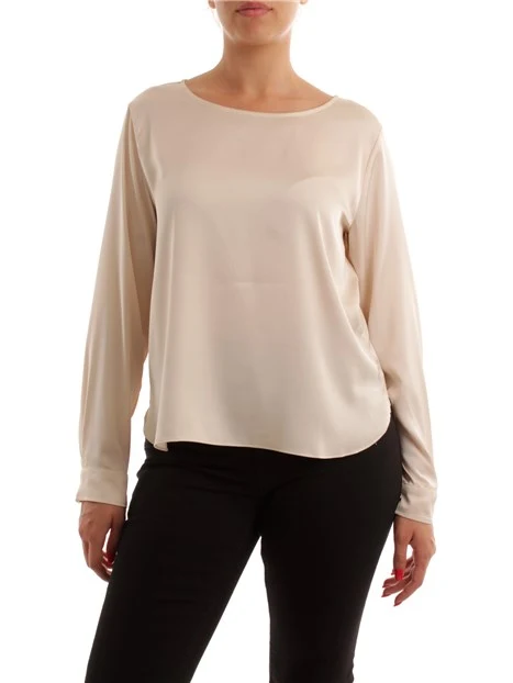 BLUSA IN RASETTO TINTA UNITA DONNA AVORIO