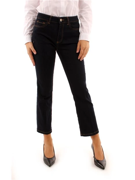 JEANS SLIM FLARE DONNA BLU SCURO