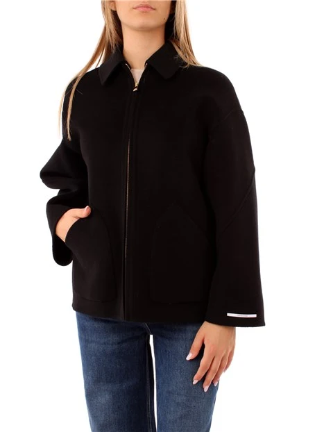 CAPPOTTO CORTO CON MANICHE AMPIE DONNA NERO