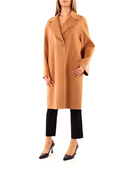 CAPPOTTO LUNGO DOPPIOPETTO IN PURA LANA DONNA BEIGE