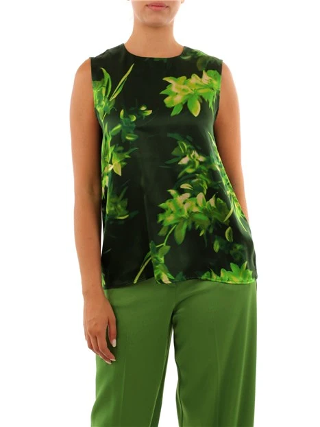 TOP IN SETA FANTASIA DONNA VERDE