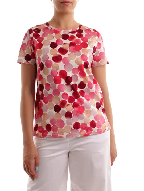 T-SHIRT CON BOLLE FANTASIA DONNA ROSA