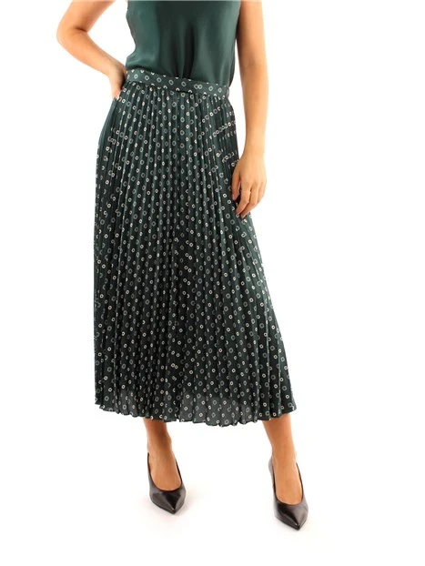 GONNA LUNGA FANTASIA PLISSETTATA DONNA VERDE