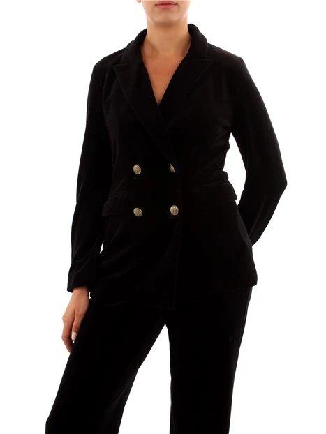 GIACCA BLAZER DOPPIOPETTO IN CINIGLIA DONNA NERO
