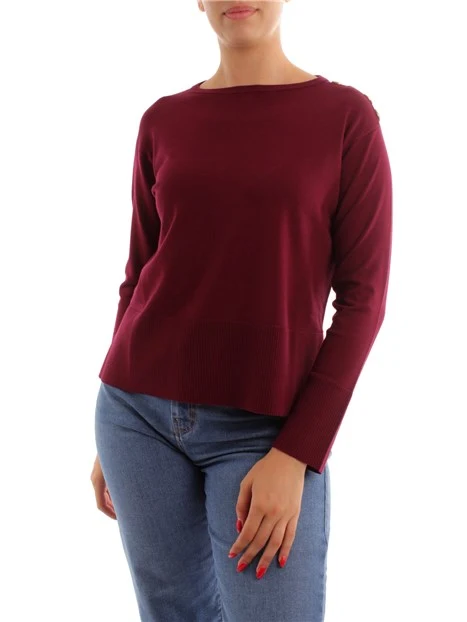 MAGLIA CON QUATTRO BOTTONI DONNA BORDEAUX