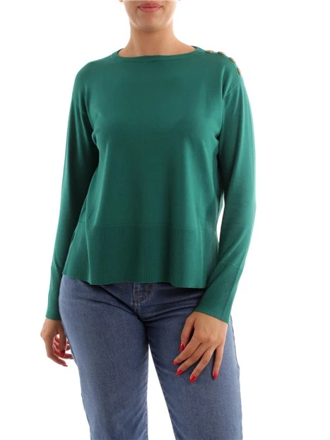 MAGLIA CON QUATTRO BOTTONI DONNA VERDE