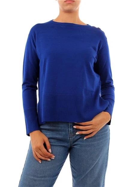 MAGLIA CON QUATTRO BOTTONI DONNA BLU