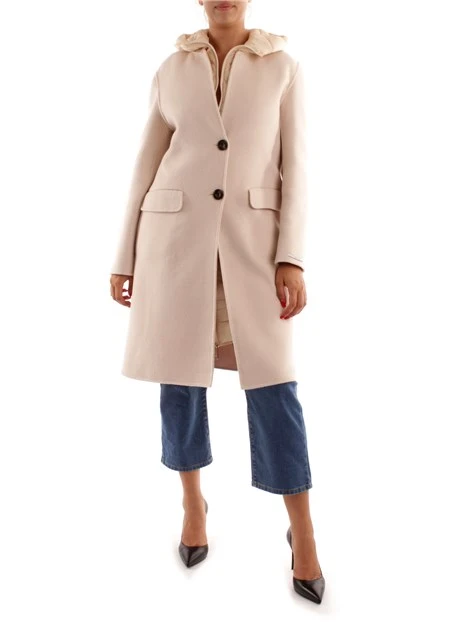 CAPPOTTO CON PIUMINO INTEGRATO DONNA PANNA