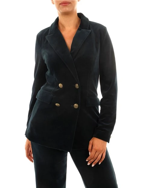 GIACCA BLAZER DOPPIOPETTO IN CINIGLIA DONNA VERDE