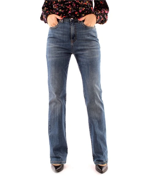 JEANS A PALAZZO 5 TASCHE DONNA BLU