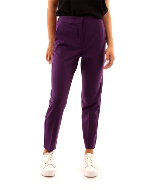 PANTALONI SEMIADERENTI CON ELASTICO DONNA VIOLA