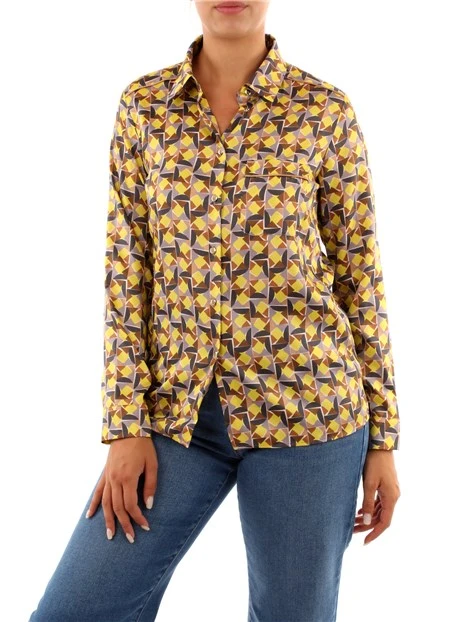 CAMICIA A FANTASIA GEOMETRICA DONNA GIALLO