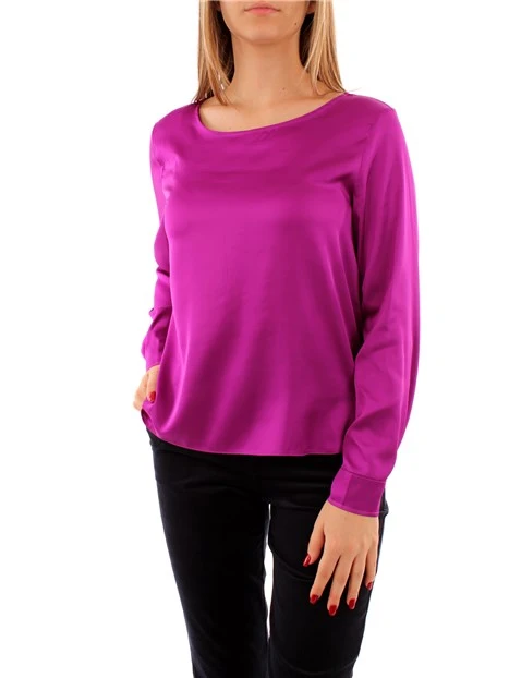 BLUSA GIROCOLLO IN RASO DONNA VIOLA