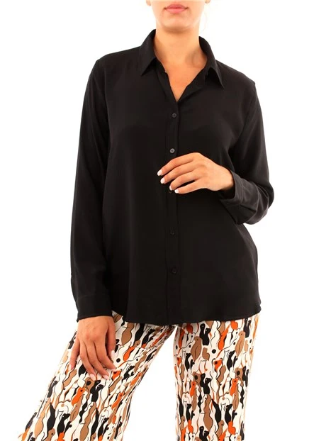 CAMICIA IN MISTO SETA DONNA NERO