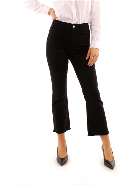 PANTALONE 5 TASCHE A ZAMPA DONNA NERO