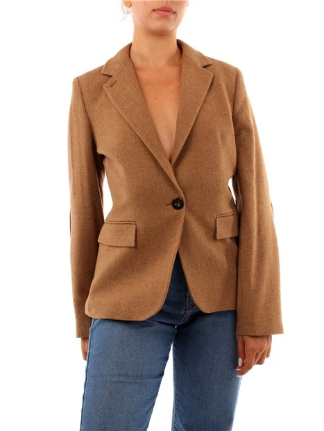 GIACCA BLAZER IN MISTO LANA DONNA BEIGE