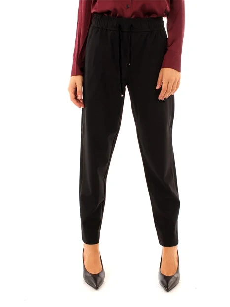 PANTALONE CON VITA ELASTICA DONNA NERO