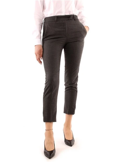 PANTALONI A SIGARETTA IN FLANELLA DONNA GRIGIO