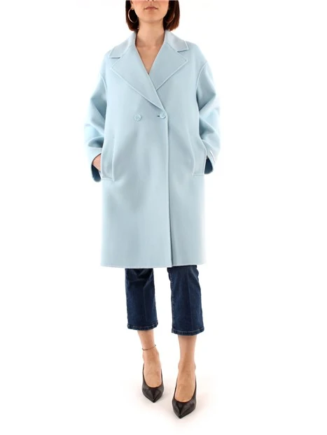 CAPPOTTO LUNGO CON CINTURA COORDINATA DONNA CELESTE