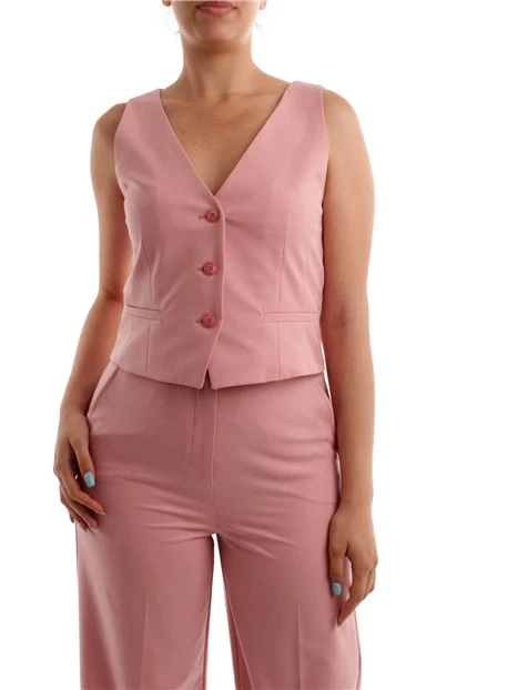 GILET A TRE BOTTONI DONNA ROSA
