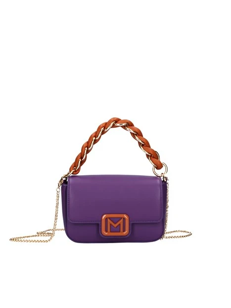 BORSA A MANO CON LOGO IN CONTRASTO DONNA VIOLA